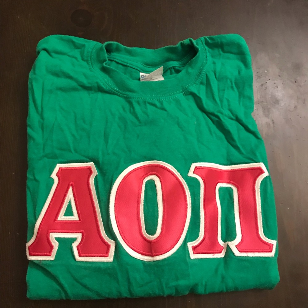 AOII Stitched Letter LONG SLEEVE T Shirt